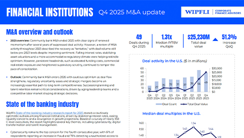 Financial Institutions Quarterly M&A Update