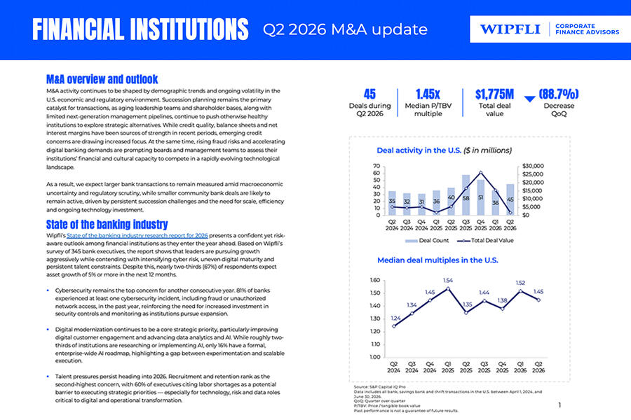 Financial institutions quarterly M&A update